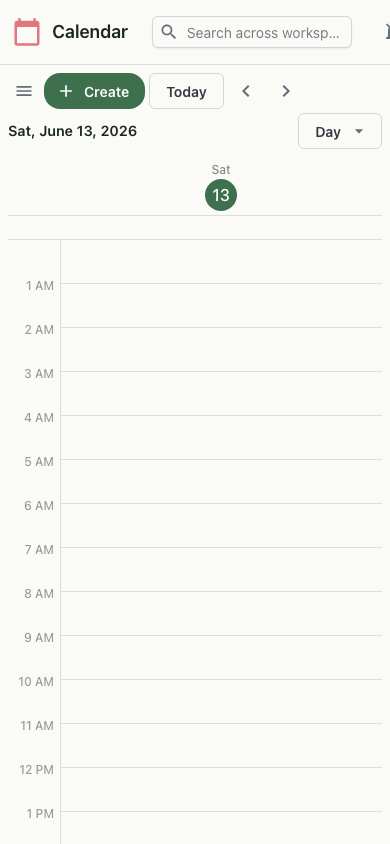 Calendar on mobile
