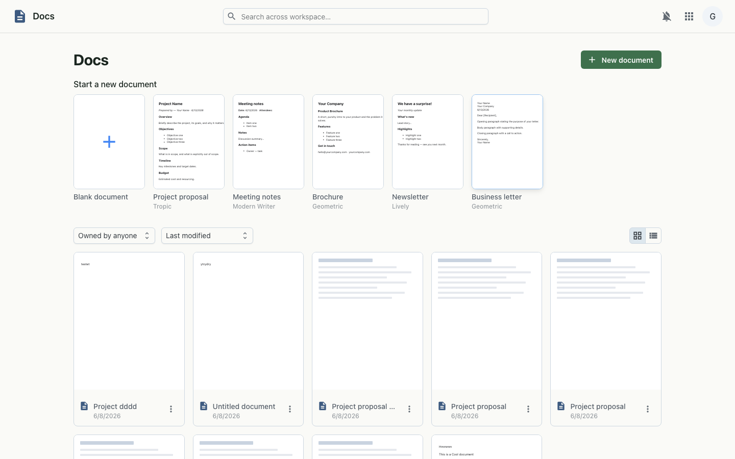 Docs editor