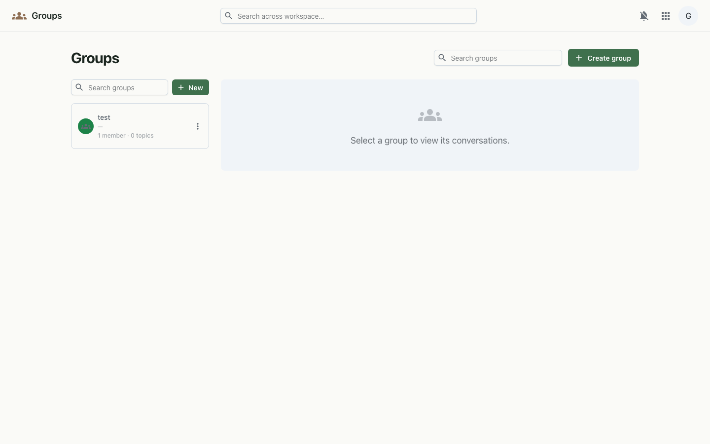 Groups on desktop