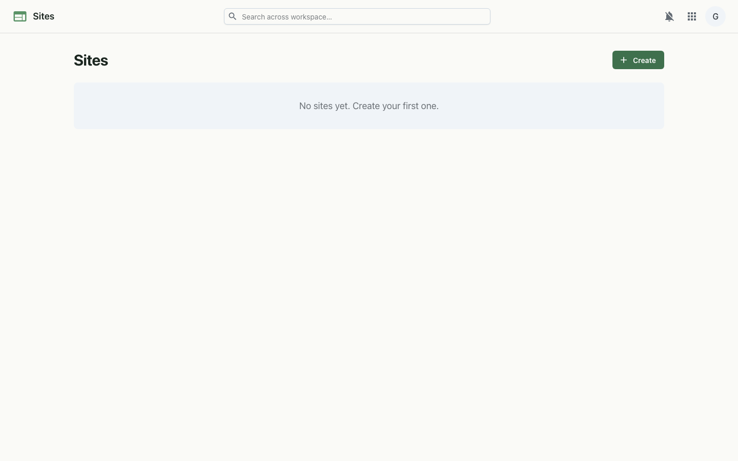 Sites editor on desktop