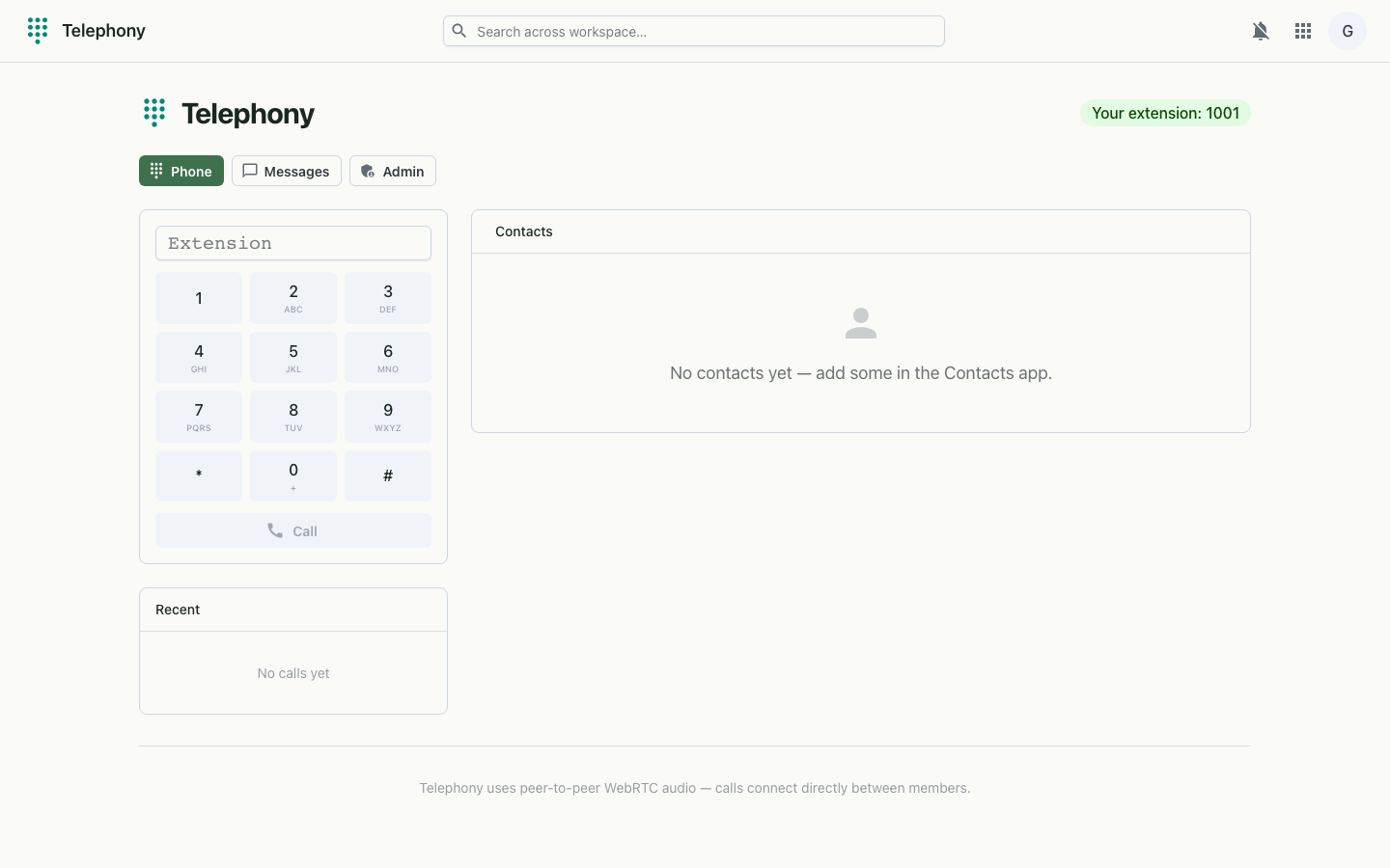 Telephony on desktop